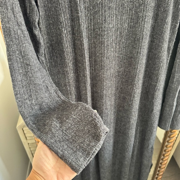 Cozy Daily Practice by Anthropologie Soft Turtleneck Side-Slit Dress Charcoal - Picture 4 of 14